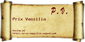 Prix Vaszilia névjegykártya